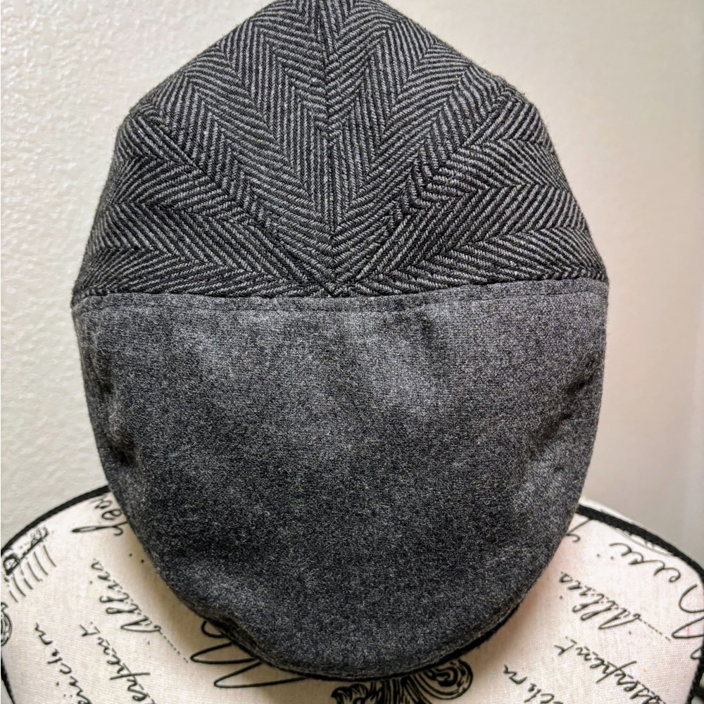 Dockers Charcoal Herringbone Cap with Hidden Ear Flaps